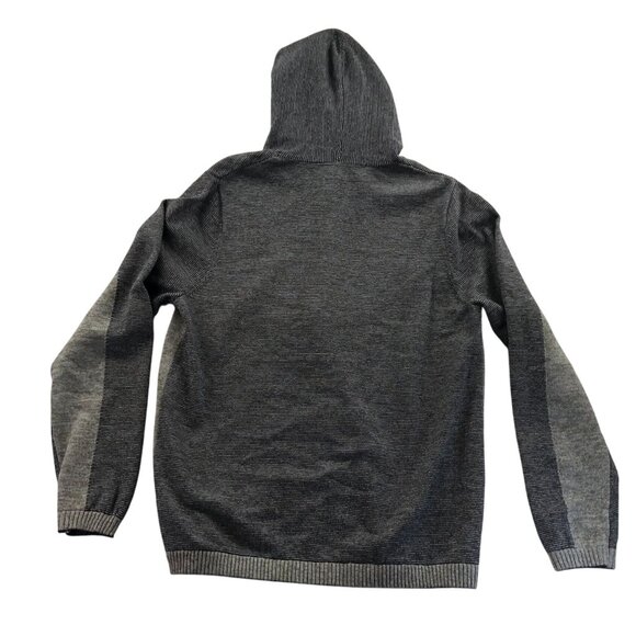 Carbon 2 Cobalt Mens Cardigan Sweater Large Hooded Gray Knit Casual Classic - Picture 2 of 7
